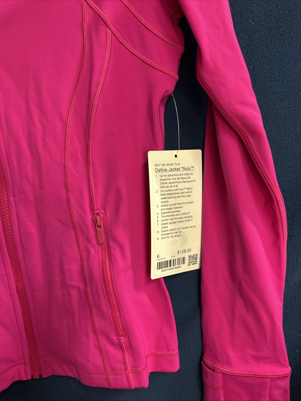 Lululemon Define Jacket Nulu SIZE 6 Pink Flare NWT